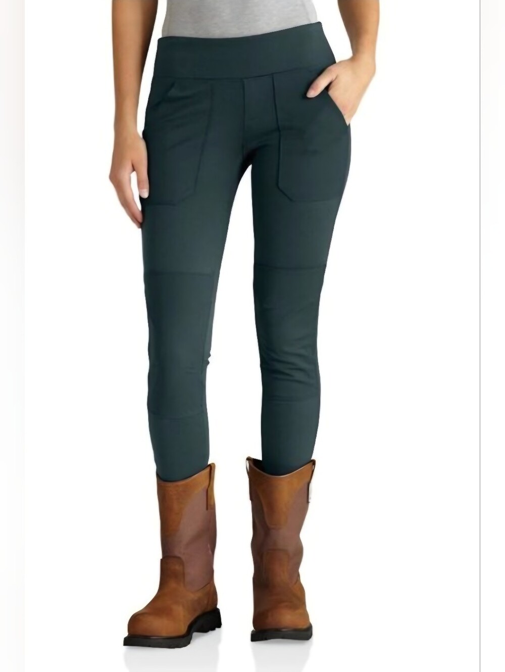 Carhartt Forced Fitted Leggings in Ink Green Workwear with Reinforced Knees Sz8